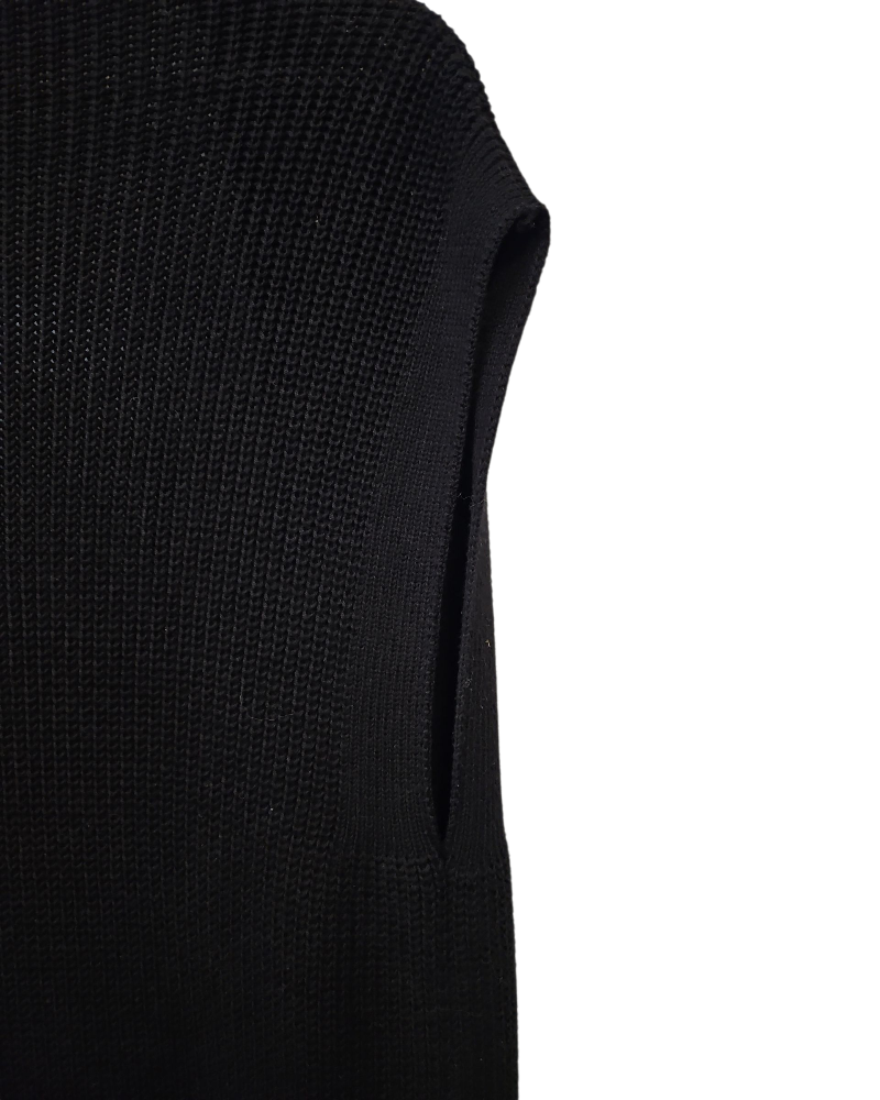 Ärmlös lång kofta