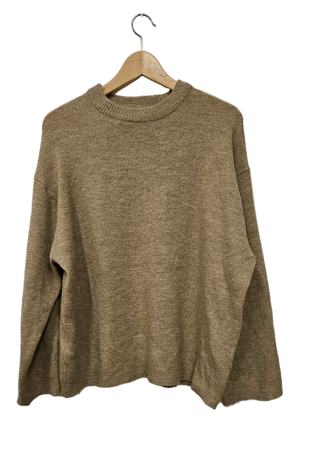 Stickad tröja med rund hals